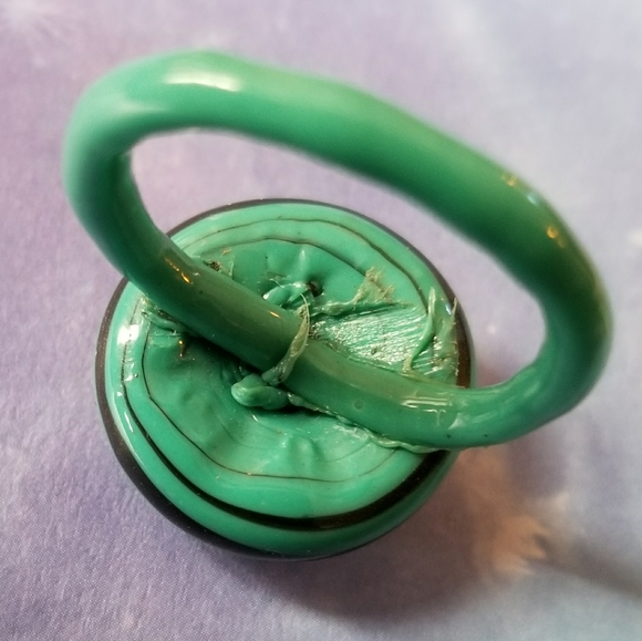 Relisted -chunky green black ring hand made size 11 - Picture 7 of 9